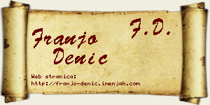 Franjo Denić vizit kartica